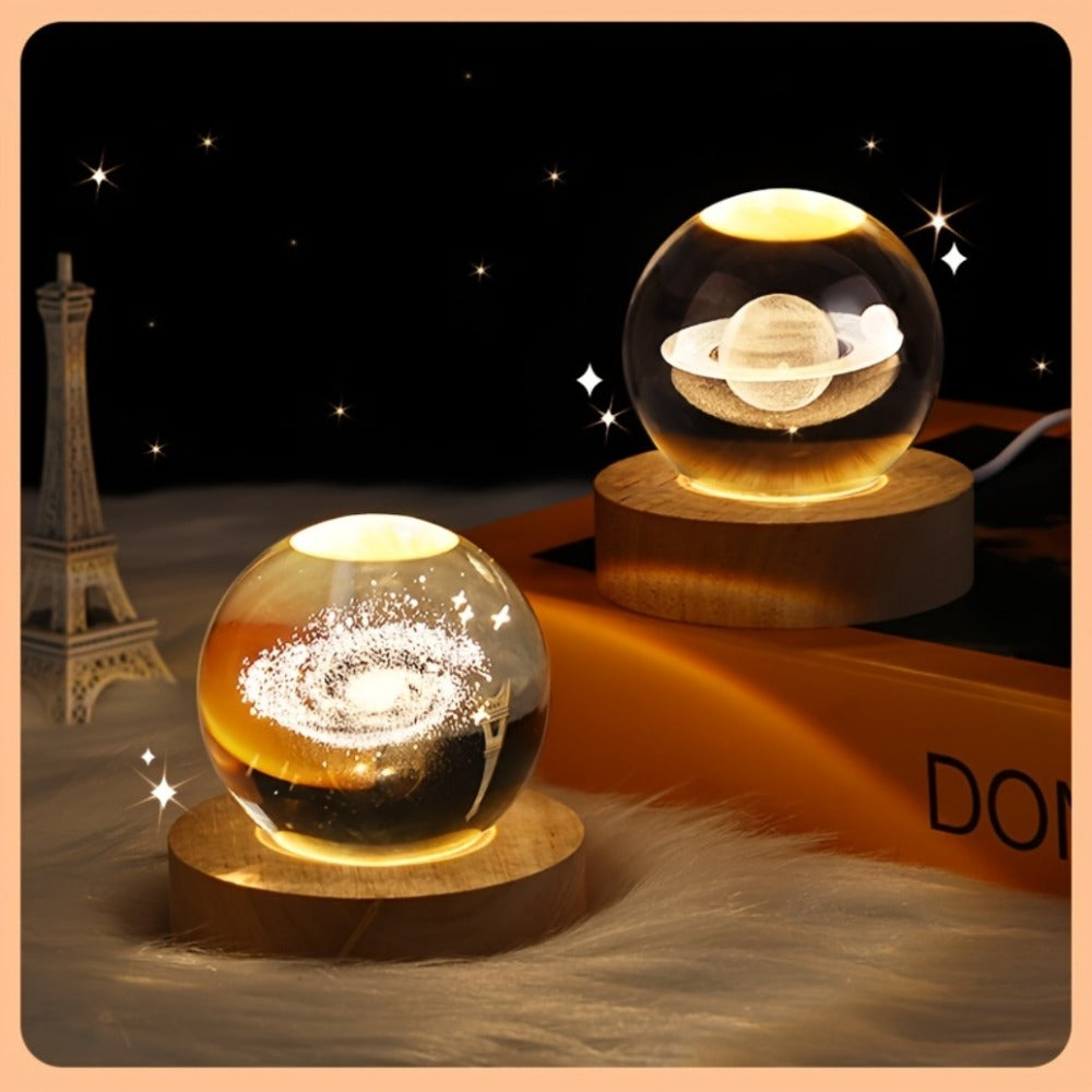 3D Night Crystal Glass Ball Light