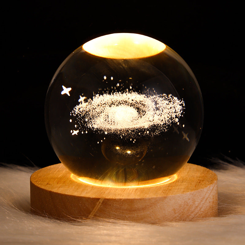 3D Night Crystal Glass Ball Light