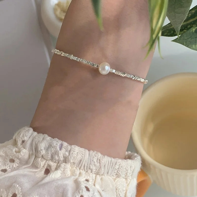 Pearls Bamboo Knots Bracelet