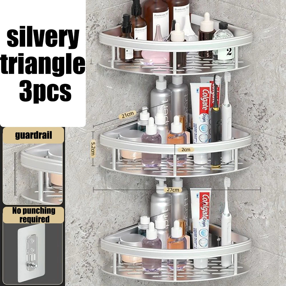 Wall Hanging Corner Rectangular Bathroom Shelf