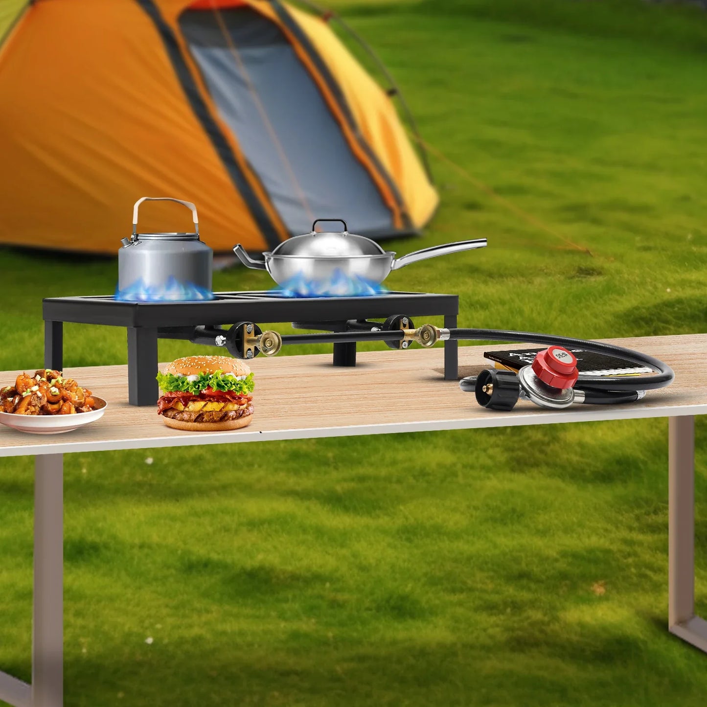 Outdoor Dual-Head Propane Gas Stove