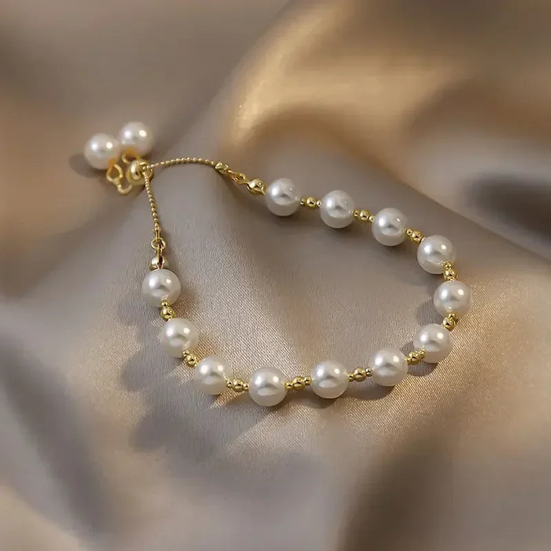 Pearls Bamboo Knots Bracelet