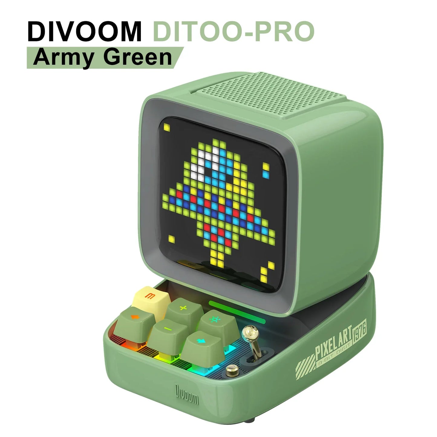 Retro Pixel Art Bluetooth Portable Speaker Alarm Clock