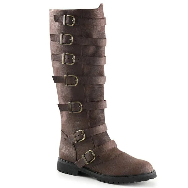 Button Back Zip Knee High Boots