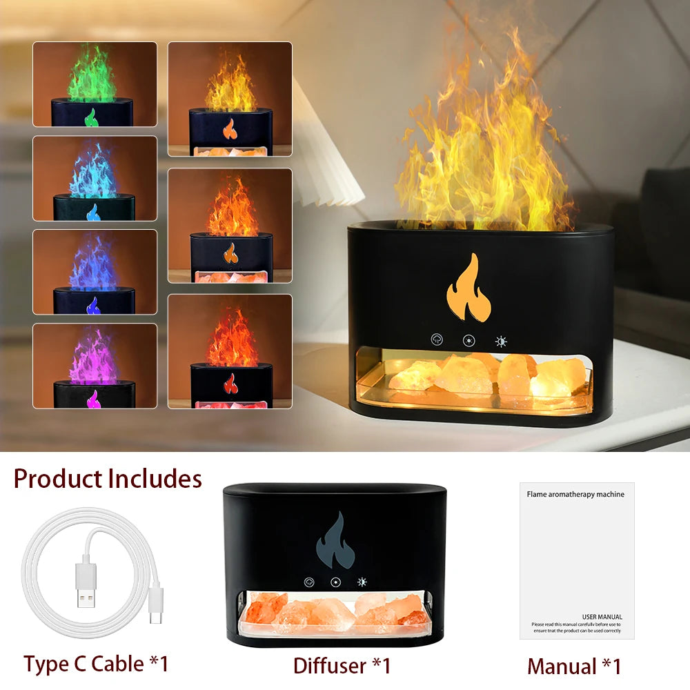 Crystal Salt Rock Fireplace Humidifier