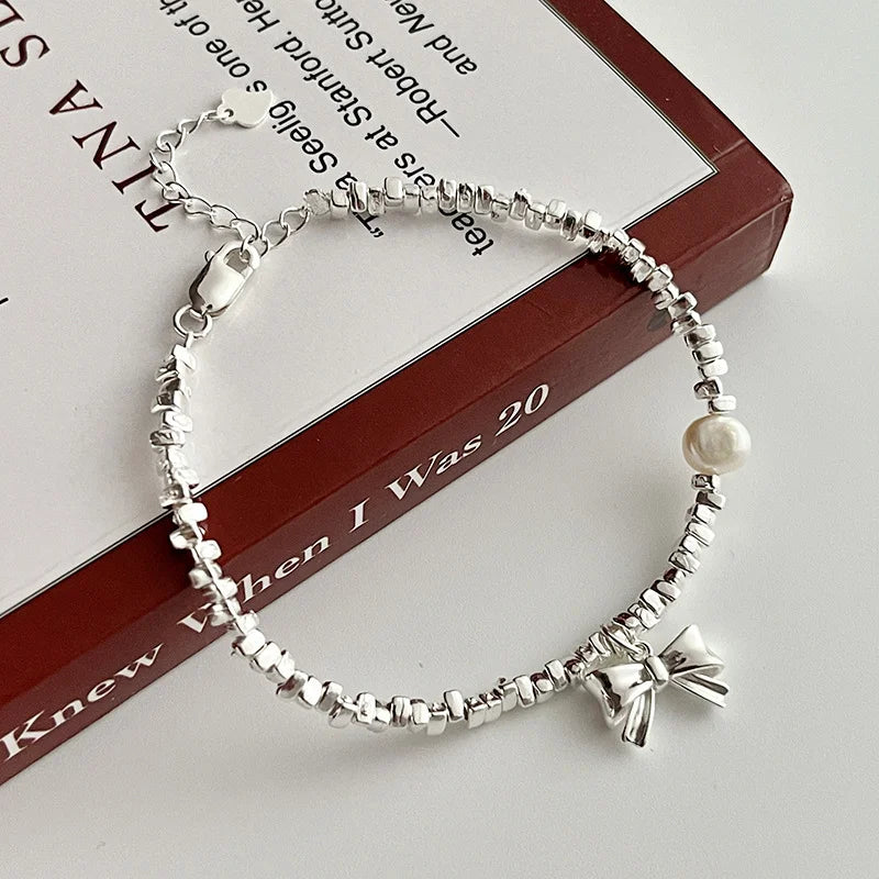 Pearls Bamboo Knots Bracelet