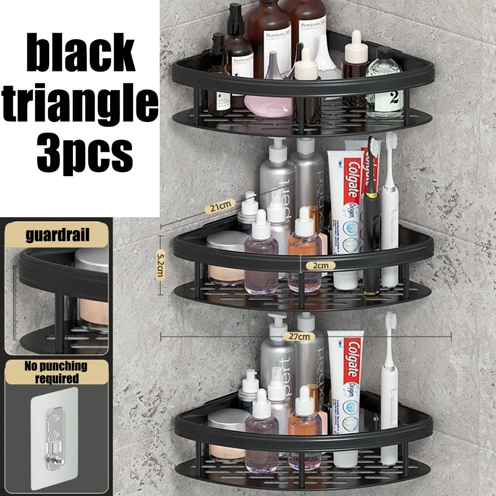 Wall Hanging Corner Rectangular Bathroom Shelf