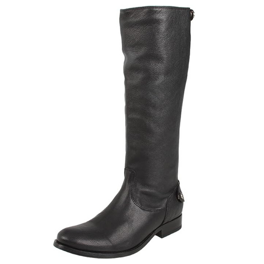 Button Back Zip Knee High Boots