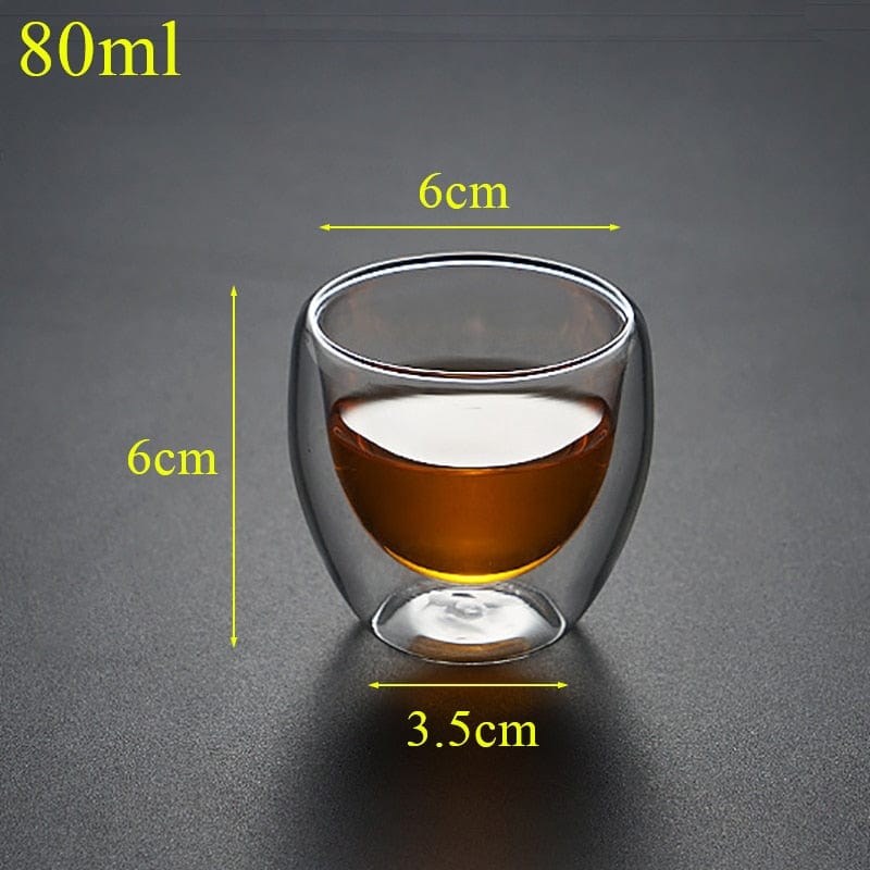 Double Wall Glass Coffee Cup Set