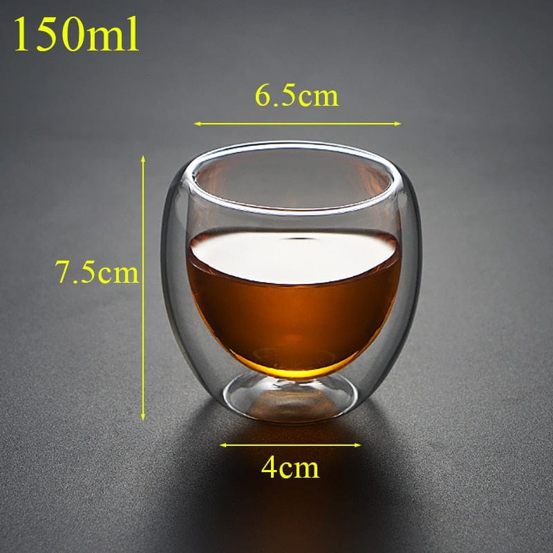 Double Wall Glass Coffee Cup Set