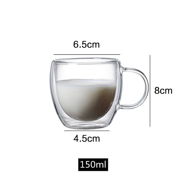 Double Wall Glass Coffee Cup Set