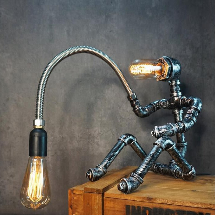 American Retro Industrial Style Bar Water Pipe Table Lamp