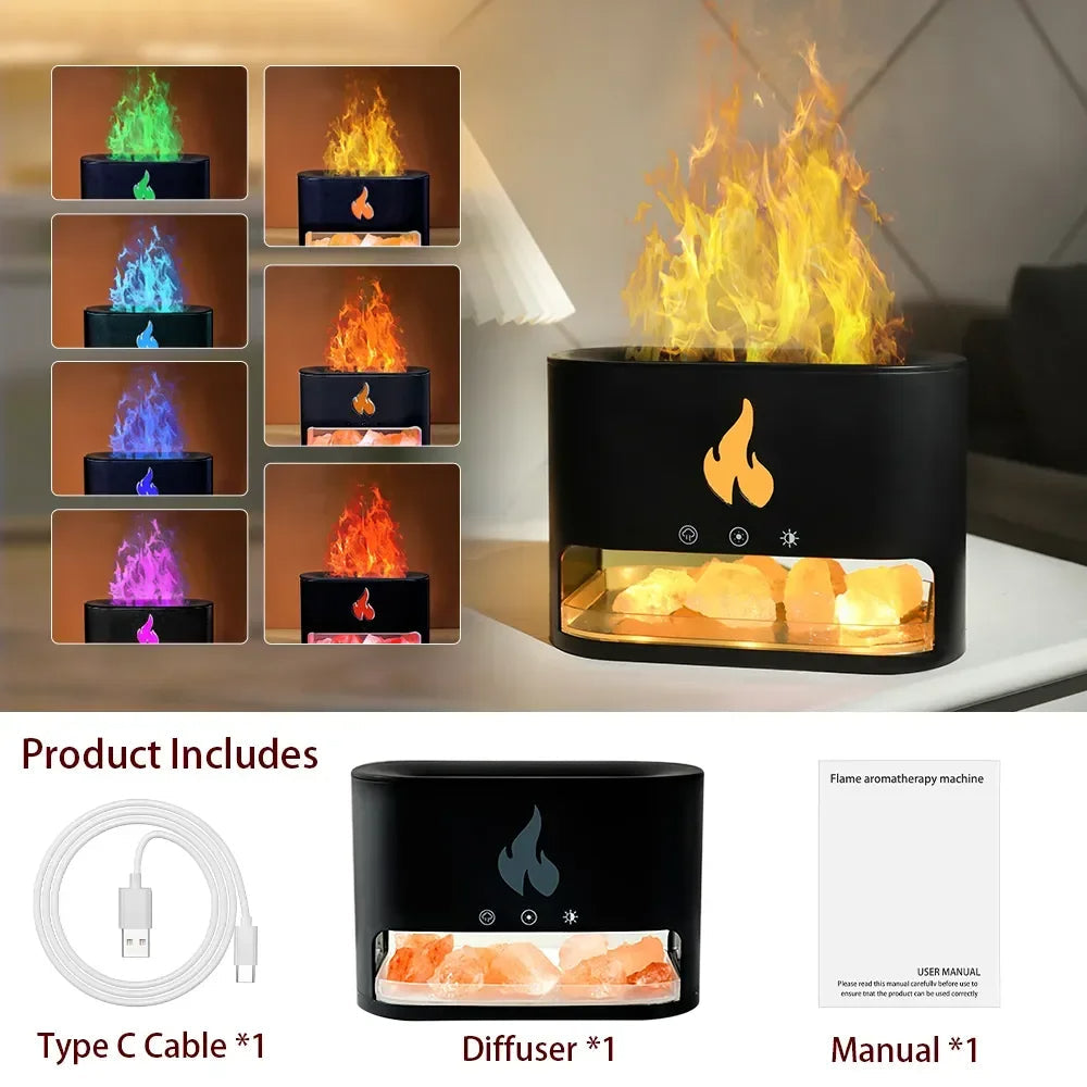 Crystal Salt Rock Fireplace Humidifier