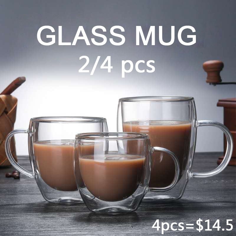 Double Wall Glass Coffee Cup Set